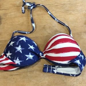 American Flag Push Up Bikini Top